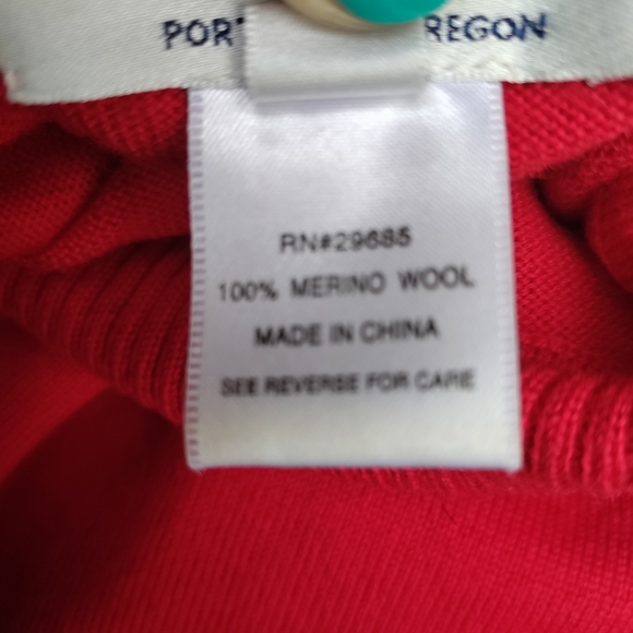 Pendleton | 100% Merino Wool Red Turtleneck Size S - Picture 3 of 3